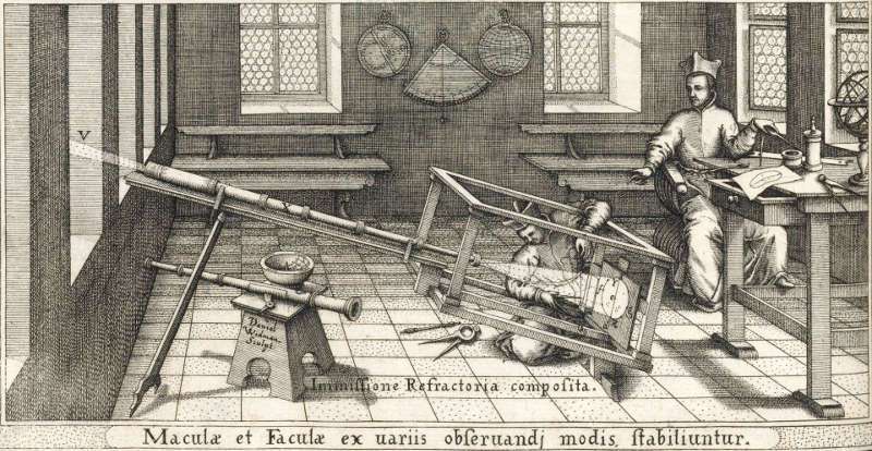 Christoph Scheiner and a fellow Jesuit scientist trace sunspots in Italy in about 162