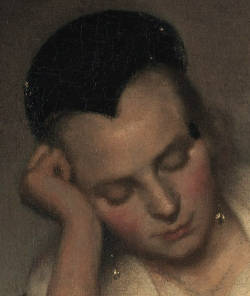 A Maid Asleep (detail), Johannes Vermeer 