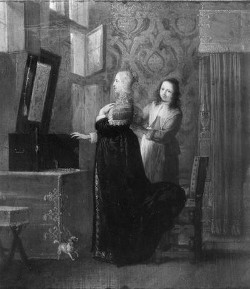 Erasmus Quillinus the Younger, A Woman before a Mirror, with her Maid