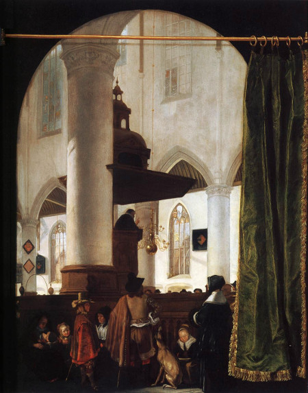 A Sermon in the Oude Kerk, Delft, Emanuael de Witte