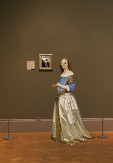 A Young Woman Seated at the Virginal (attributed to Johannes Vermeer) in scale