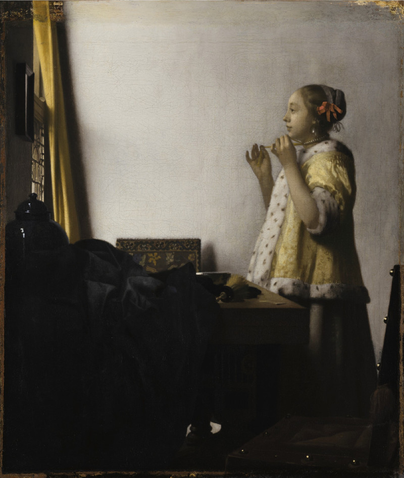 Woman with a Pearl Necklace, Johannes Vermeer