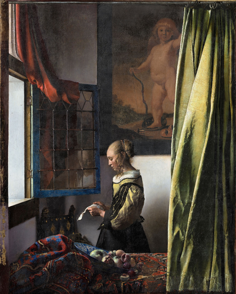 Girl Reading a Letter at an Open Window, Johannes Vermeer