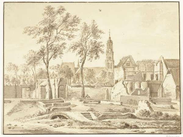 Ruine te Delft na de buskruitramp, 1654, Anonymous artist