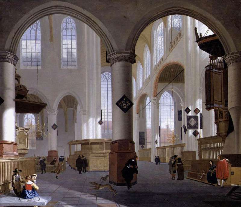 Interior of the Oude Kerk, Delft, Cornelis de Man