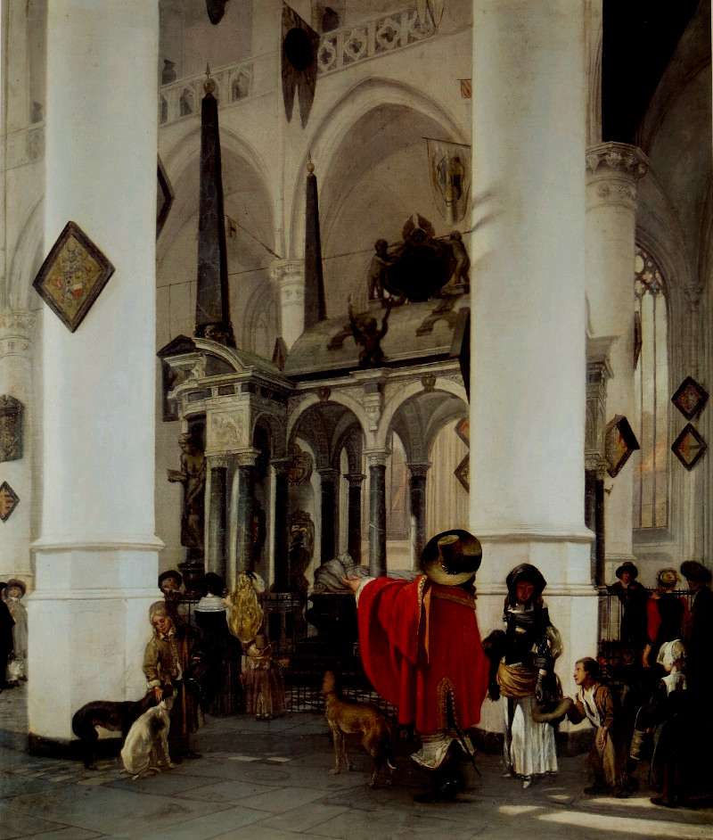 Interior of the Nieuwe Kerk in Delft with the Tomb of William the Silent, Emmanuel de Witte