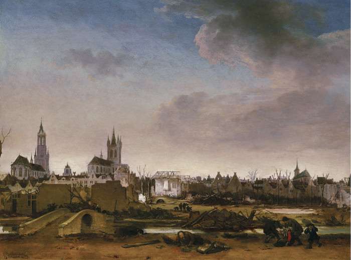 A View of Delft after the Explosion of 1654, Egbert van den Poel