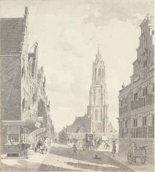 A View from the Marketplace with the Nieuwe Kerk in Delft