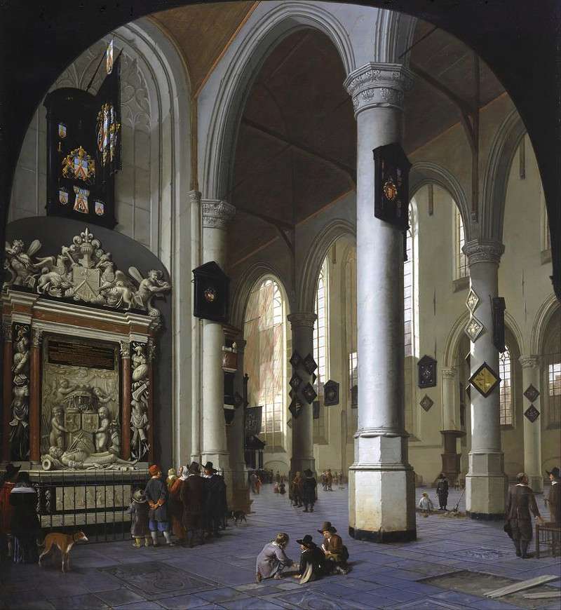 Old Church in Delft with the Tomb of Admiral Tromp , Hendrick van Vliet