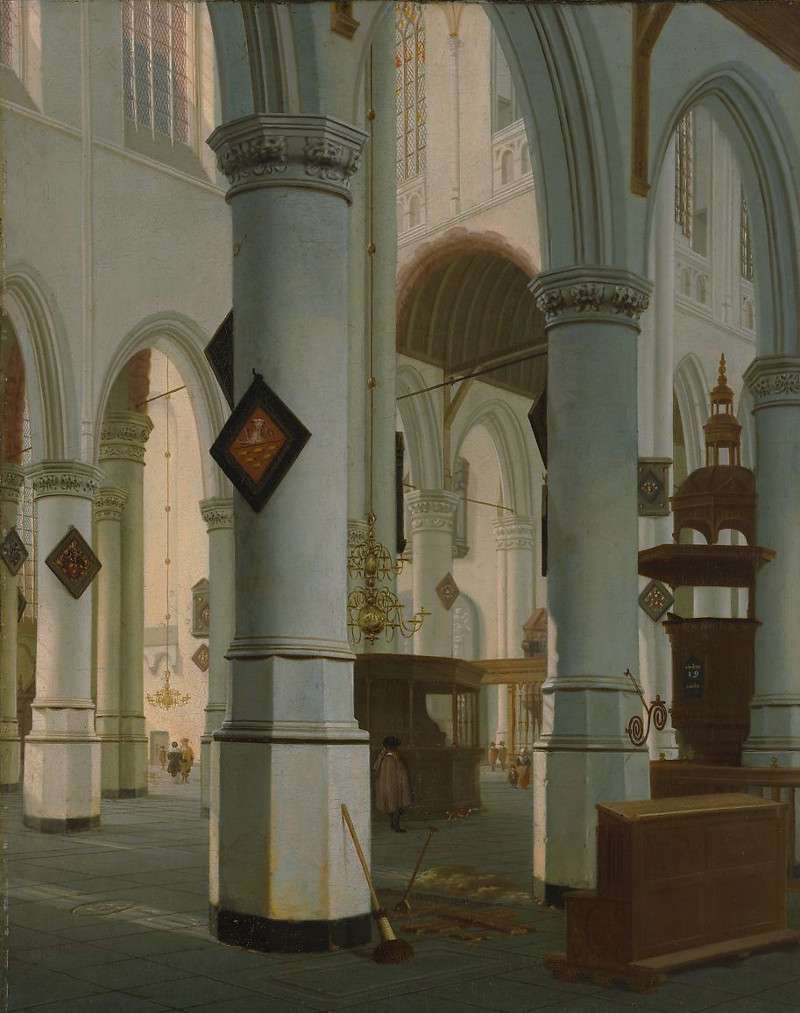 Interior of the Oude Kerk, Delft, Nendrick van Vliet