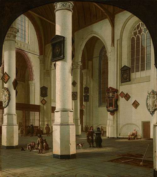 Interior of the Oude Kerk in Delft, Hendrick van der Vliet