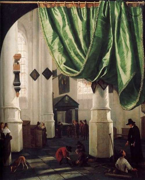 Interior of the Oude Kerk, Delft, with the Tomb of Piet Hein, Hendrick van Vliet