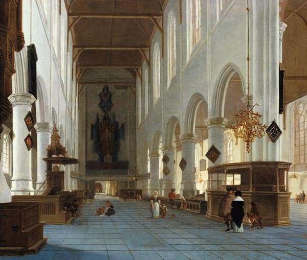 The Interior of the Oude Kerk in Delft, Hendrick van Vliet