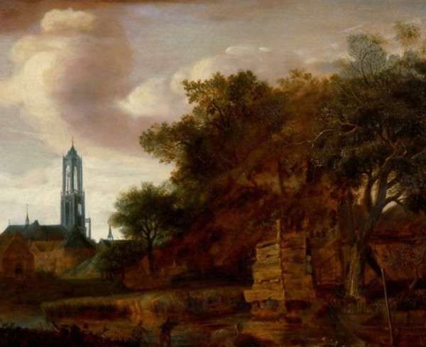 Landscape with a View on Delft, Daniel Vosmaer