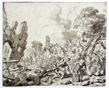 Delft After the Explosion of the Gunpowder Arsenal in 1654, Gerbrand van der Eeckhout 