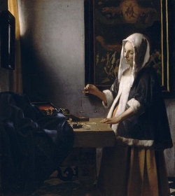 womn Holding a balance, Johannes Vermeer