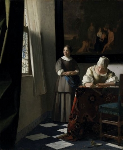 Lady Writing with her Maid, Johannes Vermeer