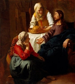 Christ in nthe Hosue of Martha and Mary, by Johannes vermeer