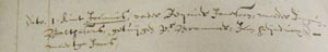 Archival record of Vermeer's baptism records (detail)