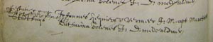 Archival record of the marriage of Johannes Vermeer and Catharina Bolnes (detail)