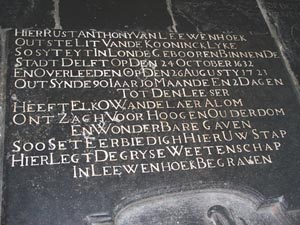 Leeuwenhoek's gravemarker