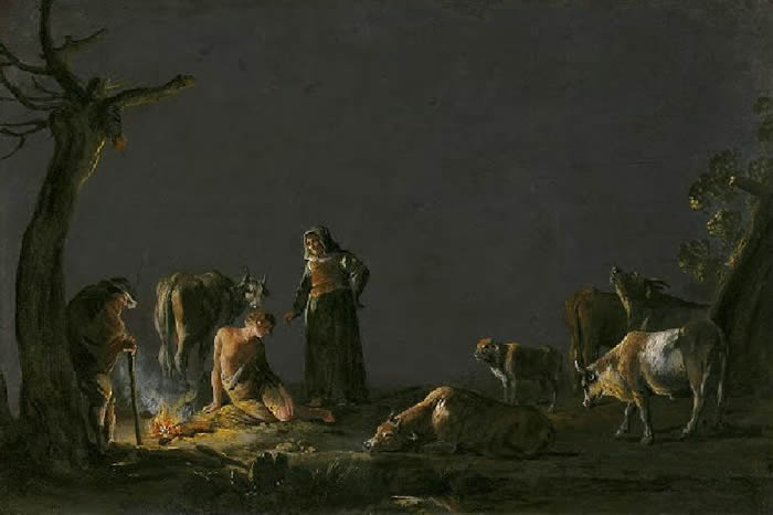 >Peasants by a Fire, Leonaert Bramer
