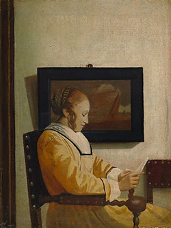 Woman Reading erroneously attributed to Johannes Vermeer 