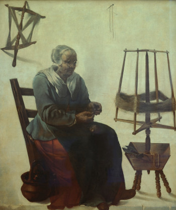An Old Woman with a Reel., Unknown artist
