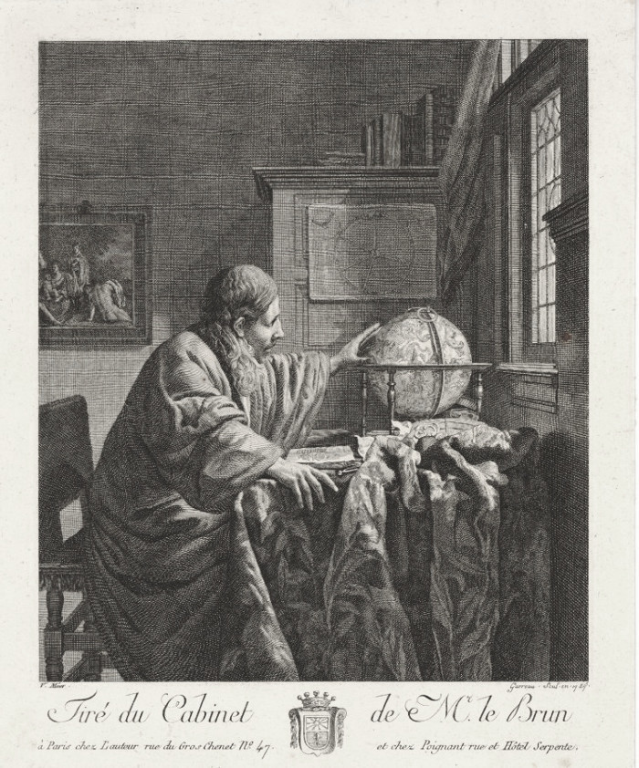 Egraving of Johannes Vermeer's Astronomer by Louis Garreau