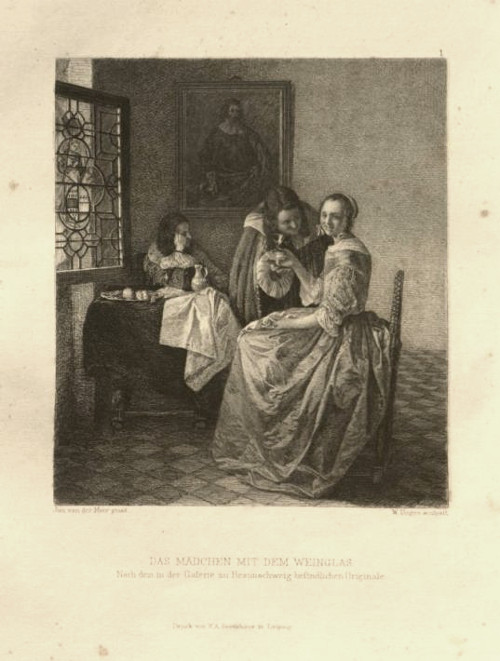 The Lady with Two Gentlemen, as reproduced in a litho by William Unger, dated 1868. 