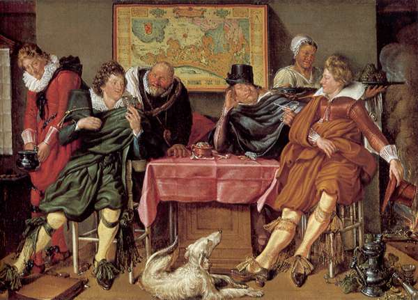 image of a Dutch painting with a wall map
