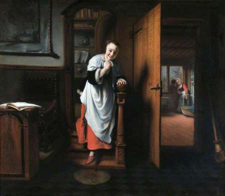 The Listening Housewife, Nicolaes Maes