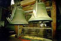 Two bells from the carillon in the belfry