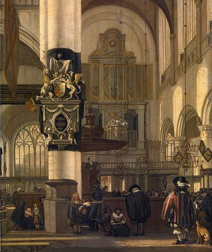 Emanuel de Witte, Interior of a Protestant Church