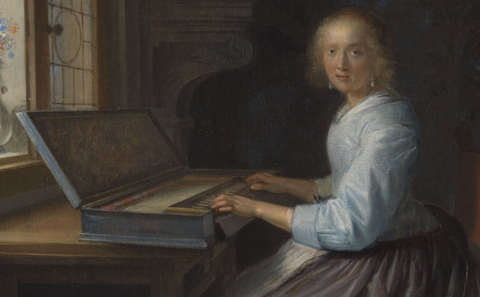 Gerrit Dou, A Woman playing a Clavichord