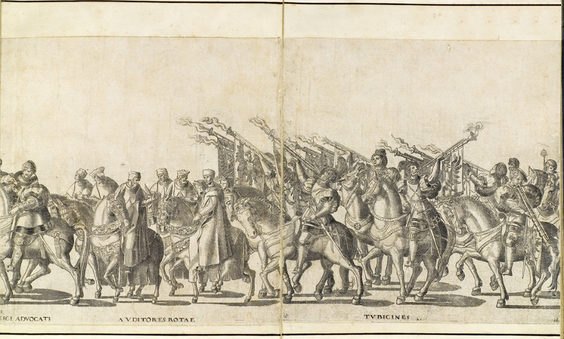 Entry for the Emperor Charles V. and Pope Clemens VII into Bologna, 24, February 1530, Nikolaus Hogenberg