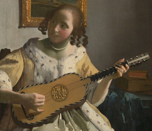 The Guitar Player (detail)<, Jpohannes Vermeer
