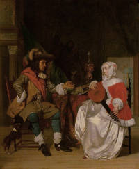 The Tête-à-Tête: A Lady Playing a Lute, and a Cavalier, Gabriel Metsu