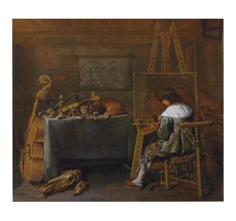 Painter in his Studio, Hendrick Gerritsz Pot, c. 1650, Oil on wood, 42 x 48 cm., Gemeentemuseum, The Hague