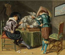 Tric-Trac Players in an Interior, Dirck Hals, 1626, Oil on panel, 27.9 x 34.3 cm., Private collection