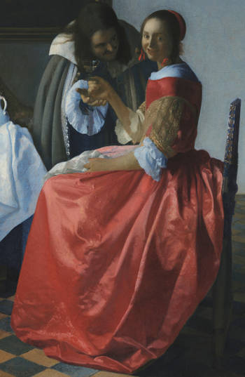 The Girl with a Wine Glass (detail), Johannes Vermeer