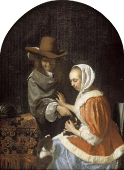 Teasing the Pet, Frans van Mieris