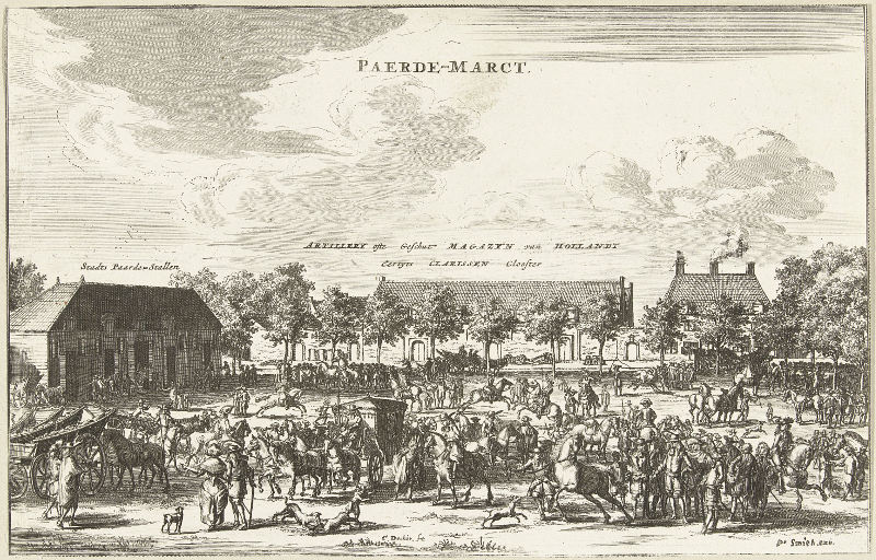 View of the Pardenmarkt of Delft Coenraet Decker 1678-1703