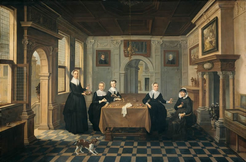 Bartholomeus van Bassen, Interior with Five Women