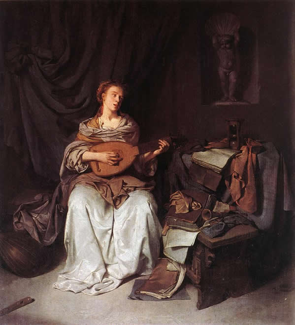 Woman Playing a Lute, Cornelis Bega