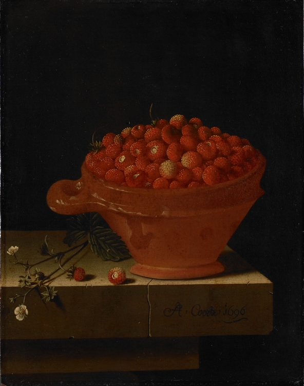 Still Life with Strawberries, Adriaen Coorte