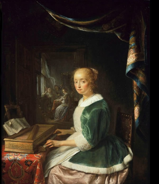 Gerrit Dou, A Young Woman Playing the Virginals