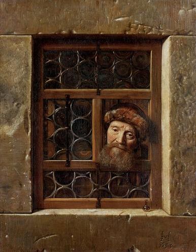 Samuel van Hoogstrate, Old Man at a Window