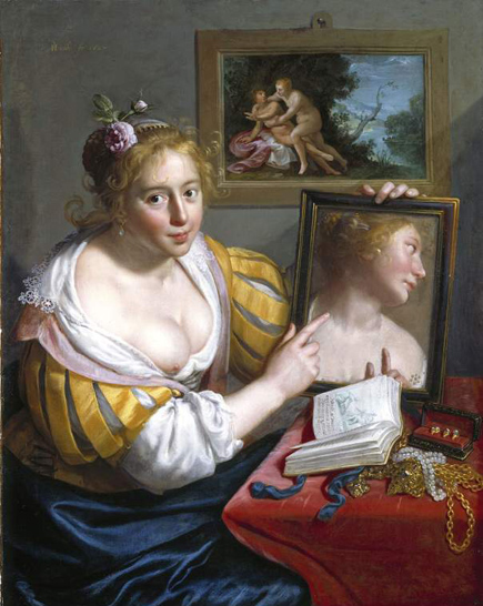 A Girl with a Mirror, an Allegory of Profane Love, Paulus Moreelse