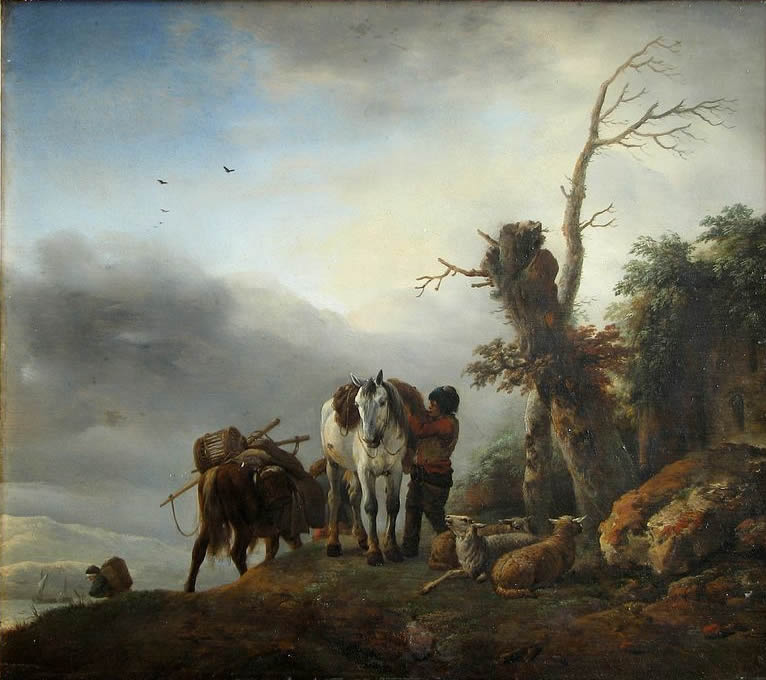 Philips Wouwerman, Landscape with Packhorses